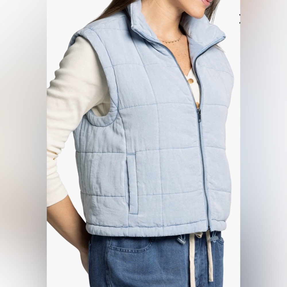 Thread & Supply Light Blue Quilted Puffer Vest